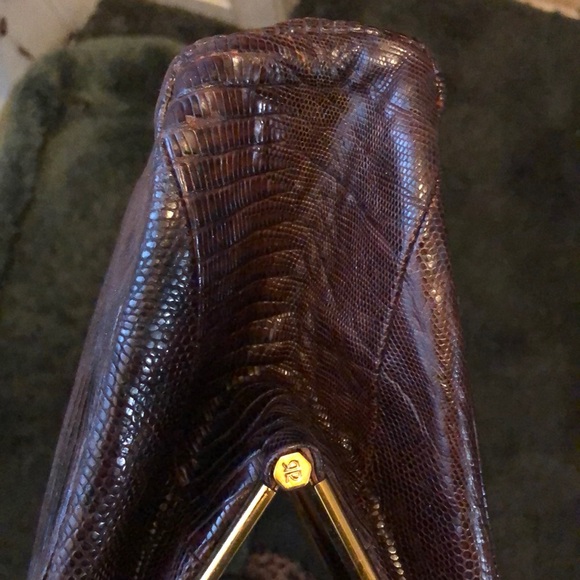 GENUINE! VINTAGE LIZARD? LEATHER HANDBAG - Picture 12 of 16